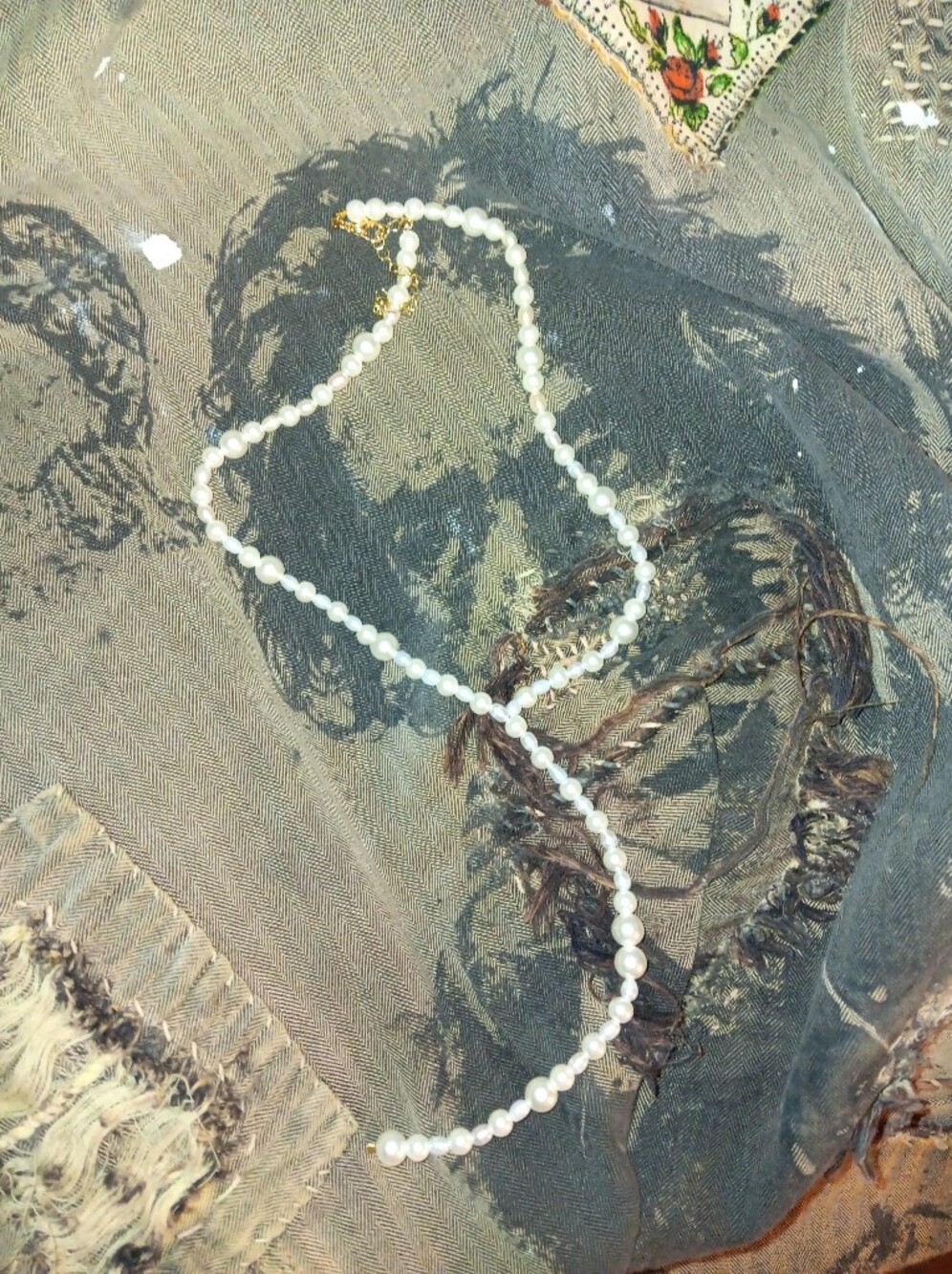 Anthropologie Pearl Lariat Necklace